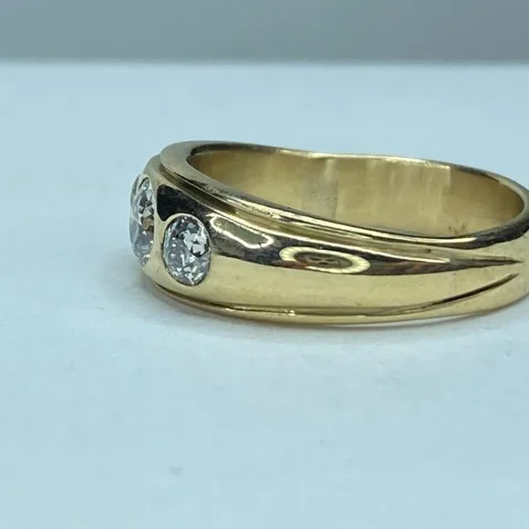 Appraised $4,395 14K yellow gold 1.0ct G/VS1 Euro cut Diamond ring band 5.0g s7